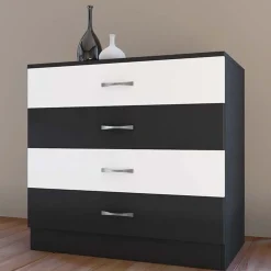 Garnero Arredamenti Camera da letto moderna completa matrimoniale nero bianco lucido Dallas Discount