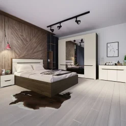 Garnero Arredamenti Camera da letto moderna completa matrimoniale noce champagne Brasilia