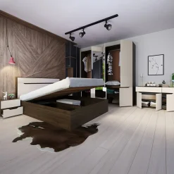 Garnero Arredamenti Camera da letto moderna completa matrimoniale noce champagne Brasilia