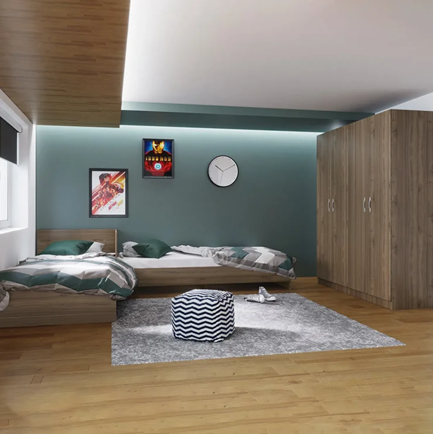 Garnero Arredamenti Camera doppio letto completa moderna Malcom Noce Outlet