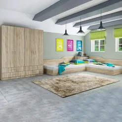 Garnero Arredamenti Camera doppio letto completa design sonoma Caronte Rovere Discount