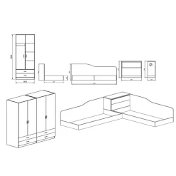 Garnero Arredamenti Camera doppio letto completa design sonoma Caronte Rovere Discount