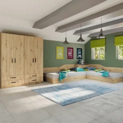 Garnero Arredamenti Camera doppio letto completa design Caronte Rovere Rustico Online