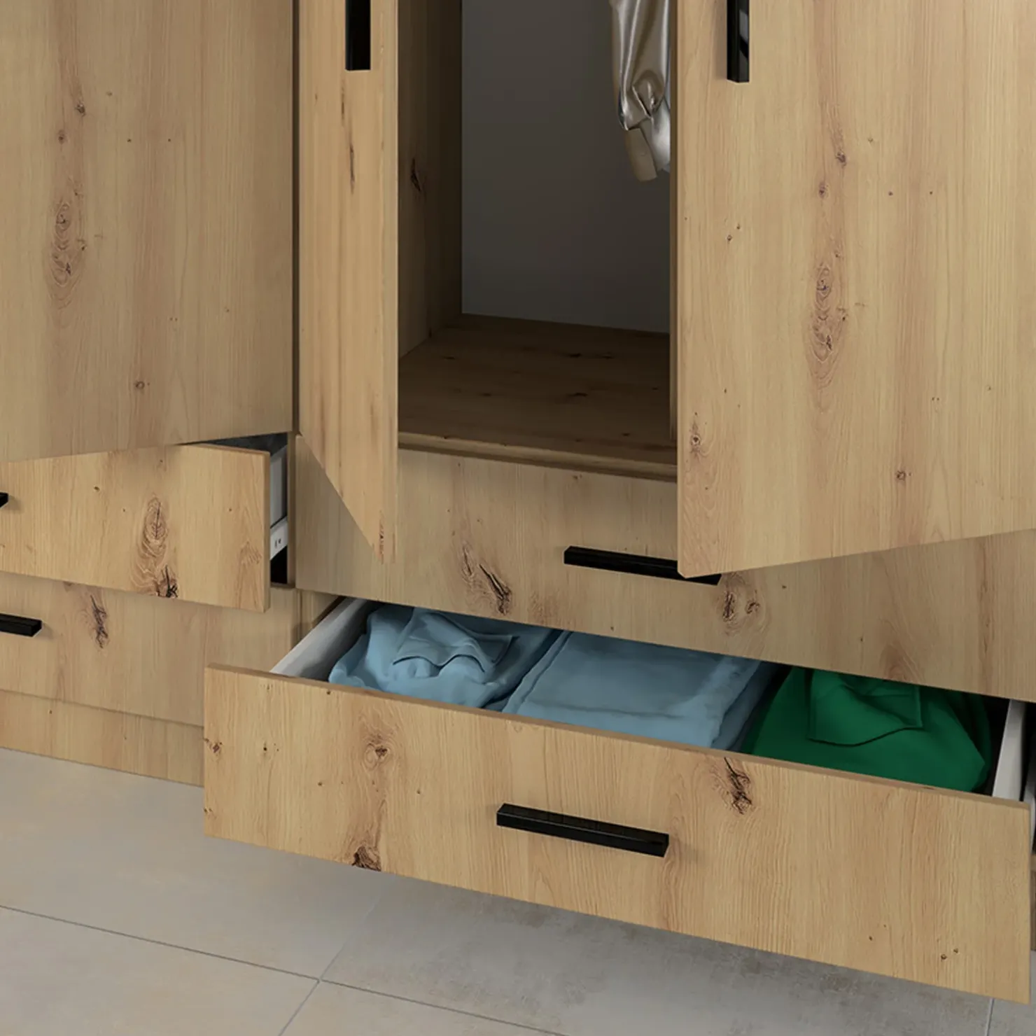 Garnero Arredamenti Camera doppio letto completa design Caronte Rovere Rustico Online