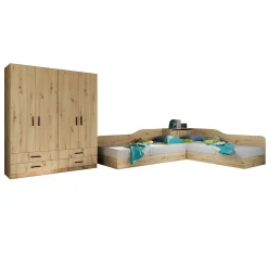 Garnero Arredamenti Camera doppio letto completa design Caronte Rovere Rustico Online