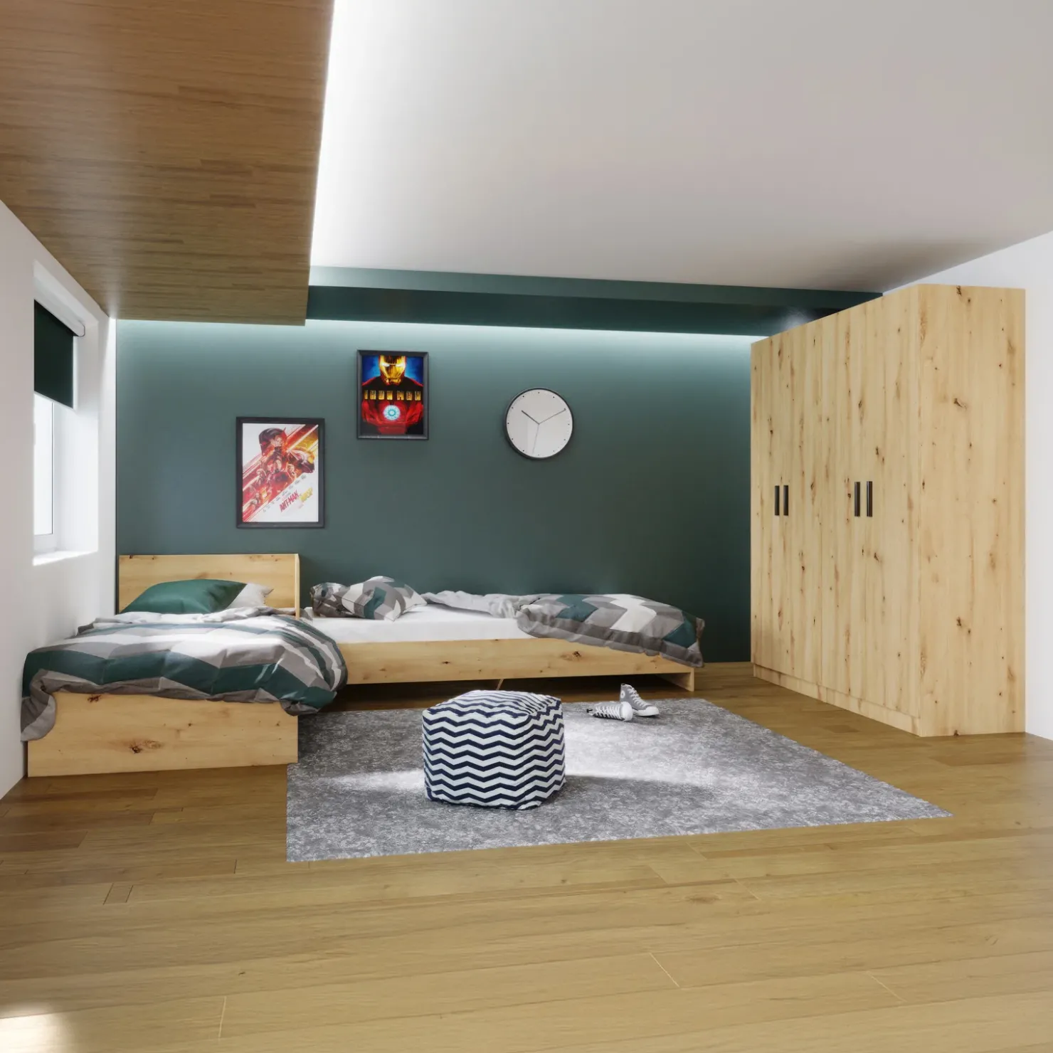 Garnero Arredamenti Camera doppio letto completa moderna Malcom Rovere Rustico Hot