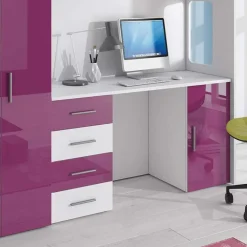 Garnero Arredamenti Cameretta a soppalco per bambini bianco viola lucido Luca Bianco Lucido - Viola Outlet
