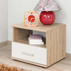 Garnero Arredamenti Cameretta bambini 1 letto singolo quercia sonoma bianco opaco Ciak 1 Online