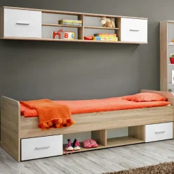 Garnero Arredamenti Cameretta bambini 1 letto singolo quercia sonoma bianco opaco Ciak 1 Online