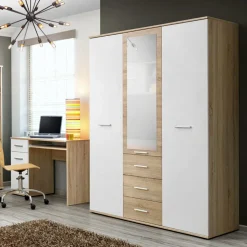 Garnero Arredamenti Cameretta bambini 1 letto singolo quercia sonoma bianco opaco Ciak 2