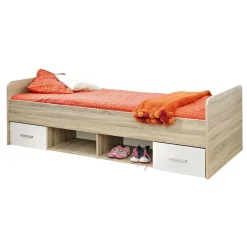 Garnero Arredamenti Cameretta bambini 1 letto singolo quercia sonoma bianco opaco Ciak 2