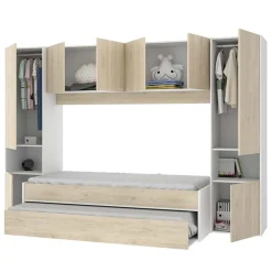 Garnero Arredamenti Cameretta bambini completa a ponte 2 letti rovere bianco Clinton Best