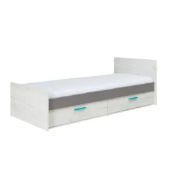 Garnero Arredamenti Cameretta completa con letto singolo pino bianco grigio blu Maya Gihome®
