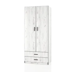 Garnero Arredamenti Cameretta per bambini 1 letto singolo contenitore bianco rustico verde Zadar Bianco Frassinato - Verde Discount