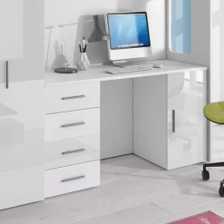 Garnero Arredamenti Cameretta 204x86 a soppalco per bambini bianco opaco e lucido Luca Bianco Lucido Discount