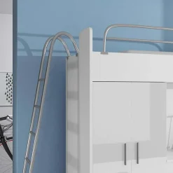 Garnero Arredamenti Cameretta 204x86 a soppalco per bambini bianco opaco e lucido Luca Bianco Lucido Discount