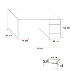 Garnero Arredamenti Cameretta 254x120cm 1 letto soppalco bianco grigio lucido Simone Gihome® Bianco Lucido - Grigio Sale