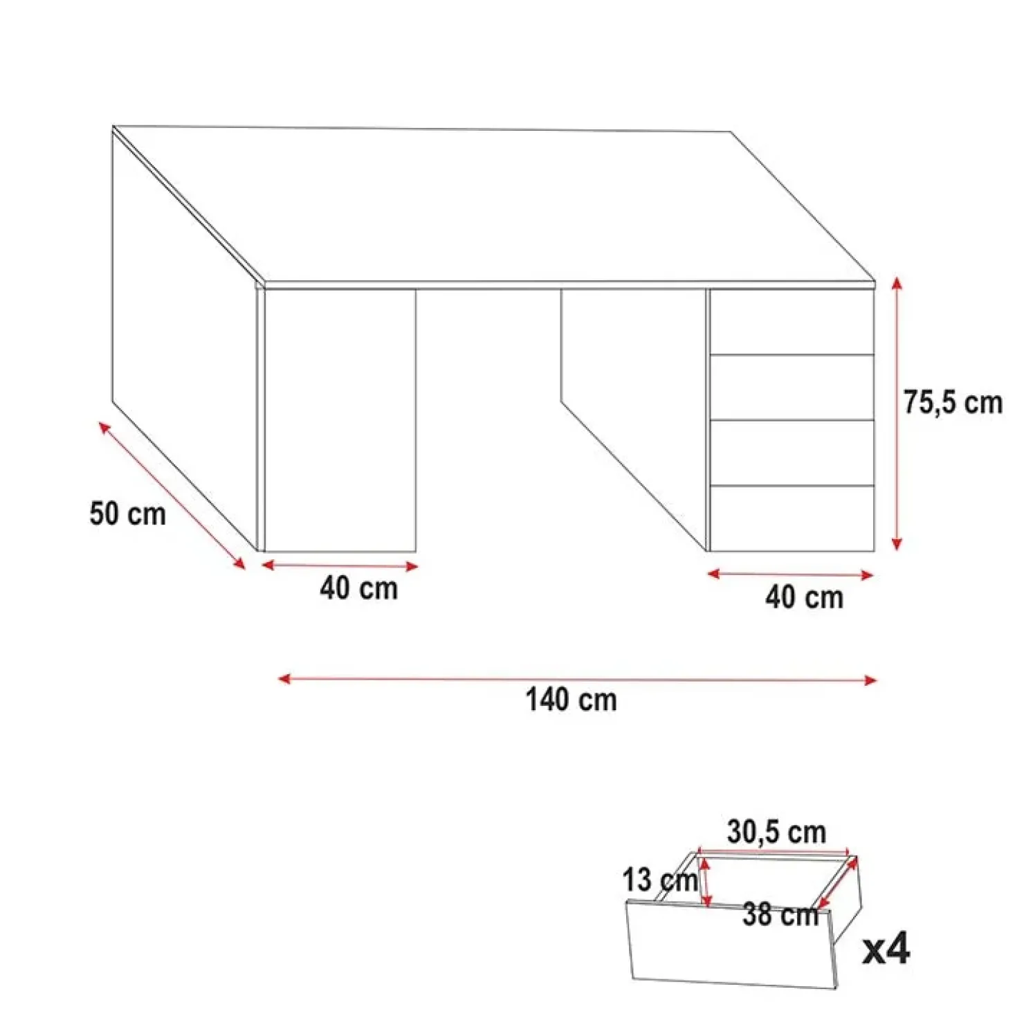 Garnero Arredamenti Cameretta 254x120cm 1 letto soppalco bambini bianco rosa lucido Simone Gihome® Bianco Lucido - Rosa