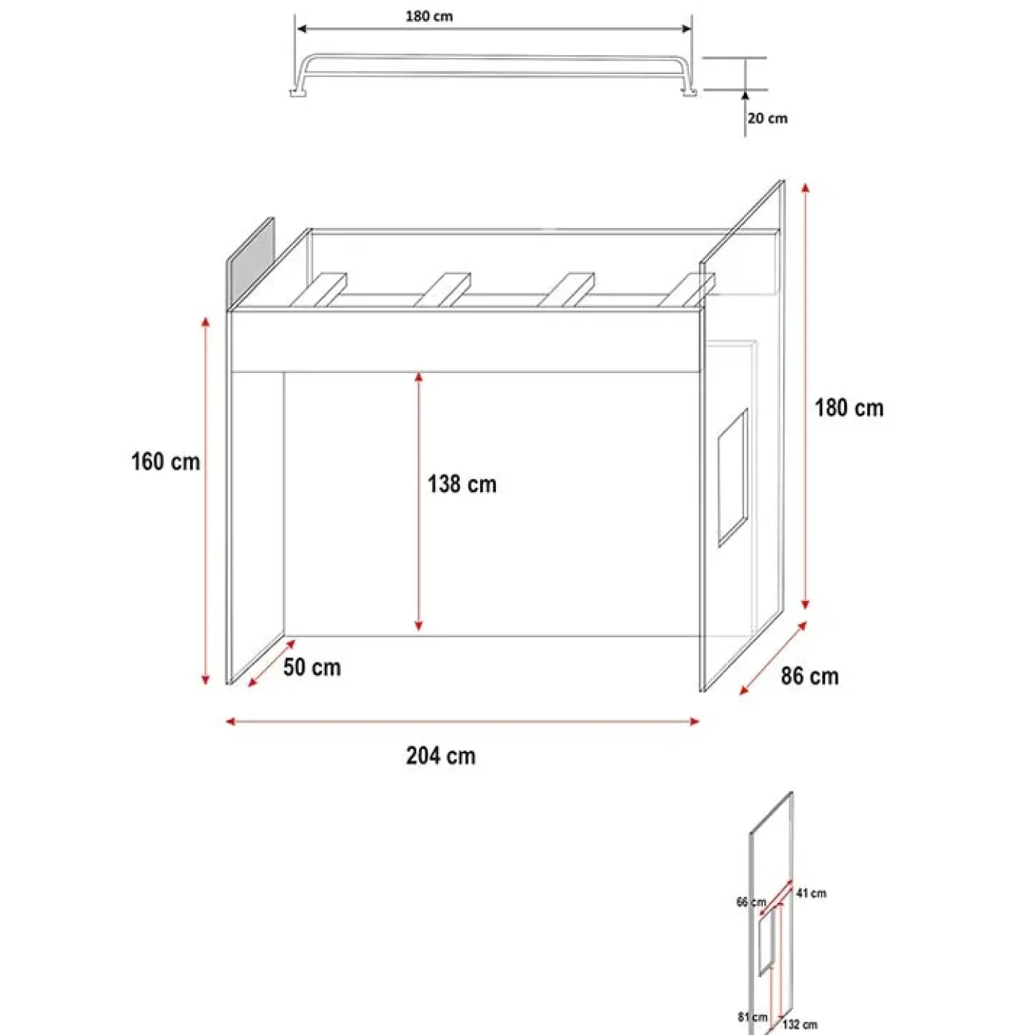 Garnero Arredamenti Cameretta 324x86cm completa 2 letti singoli bianco grigio Diego Gihome® Bianco Lucido - Grigio Clearance