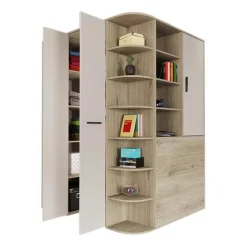 Garnero Arredamenti Cameretta 352x124cm con cabina armadio rovere beige champagne Fabio Gihome® Rovere - Beige Best