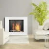 Garnero Arredamenti Caminetto bioetanolo 105x90h cm da parete acciaio e vetro bianco Etna Online