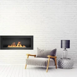 Garnero Arredamenti Caminetto 90x40cm bioetanolo Denny Gihome® Nero Opaco Clearance