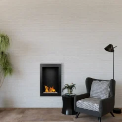 Garnero Arredamenti Caminetto 39x61h cm bioetanolo da parete acciaio nero Bernina Best
