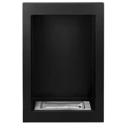 Garnero Arredamenti Caminetto 39x61h cm bioetanolo da parete acciaio nero Bernina Best