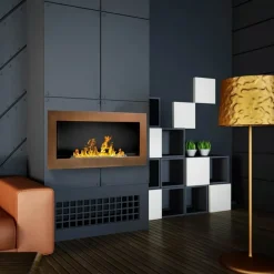 Garnero Arredamenti Caminetto 90x40h cm bioetanolo marrone ramato Denny Gihome® Bronzo