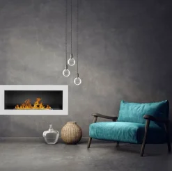 Garnero Arredamenti Caminetto 90x40h cm bioetanolo da parete bianco Denny Gihome® Bianco Opaco Hot