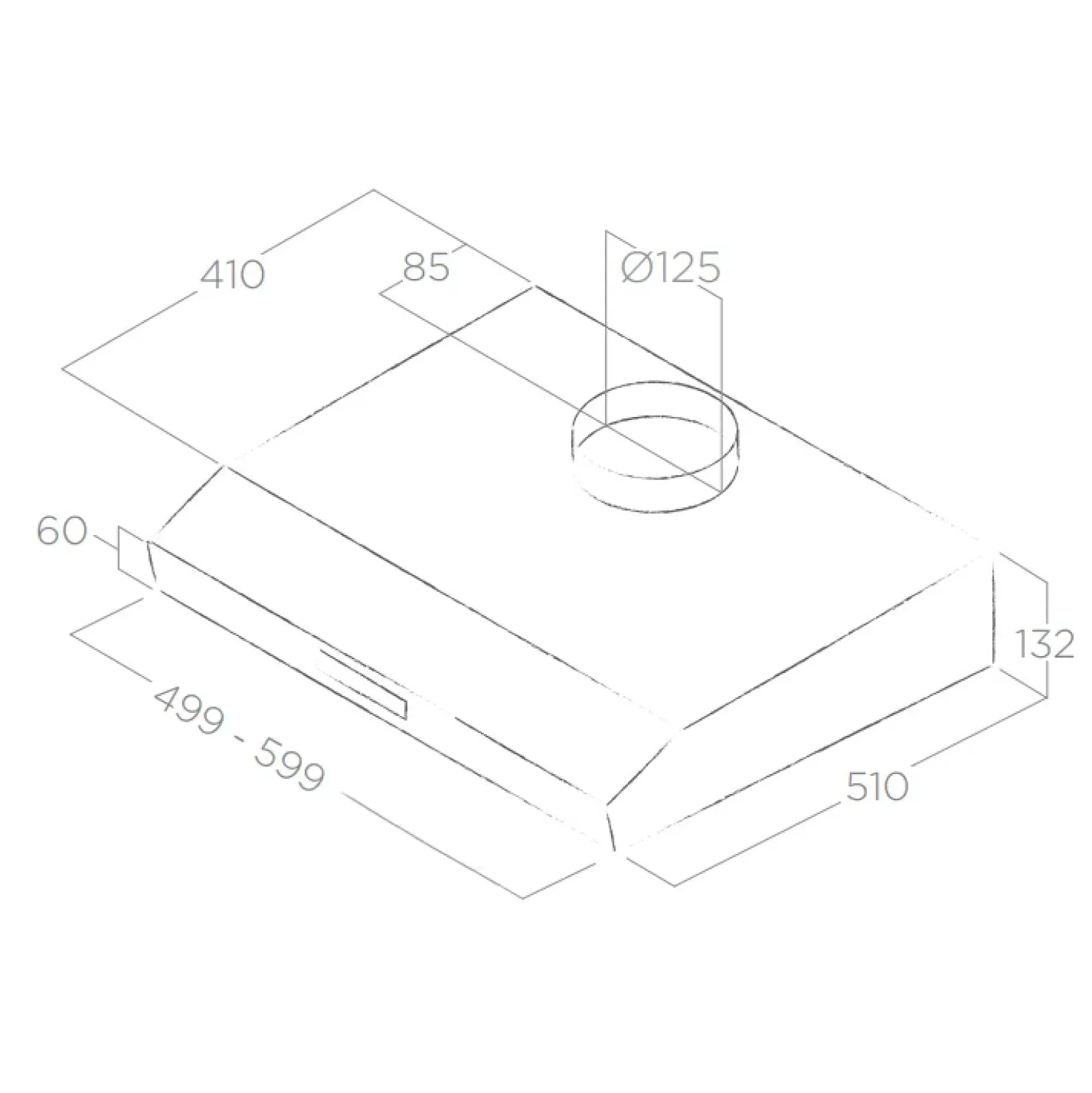Garnero Arredamenti Cappa 60cm aspirante da incasso acciaio inox Elica Outlet