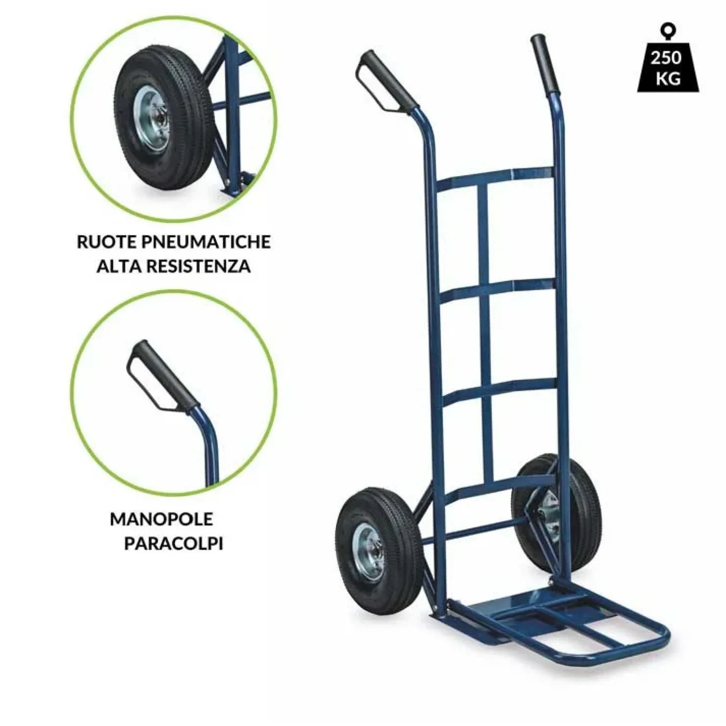 Garnero Arredamenti Carrello portapacchi con ruote solleva fino a 250 kg in acciaio Xina