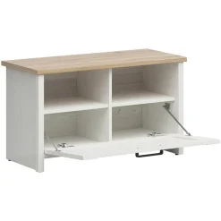 Garnero Arredamenti Cassapanca scarpiera 85x49h cm 1 anta bianco frassinato Lars New