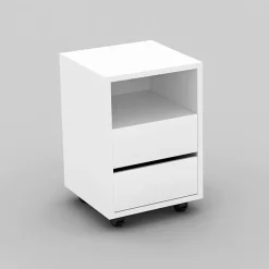 Garnero Arredamenti Cassettiera ufficio 40x62h cm 2 cassetti bianco Callum Bianco Opaco Best