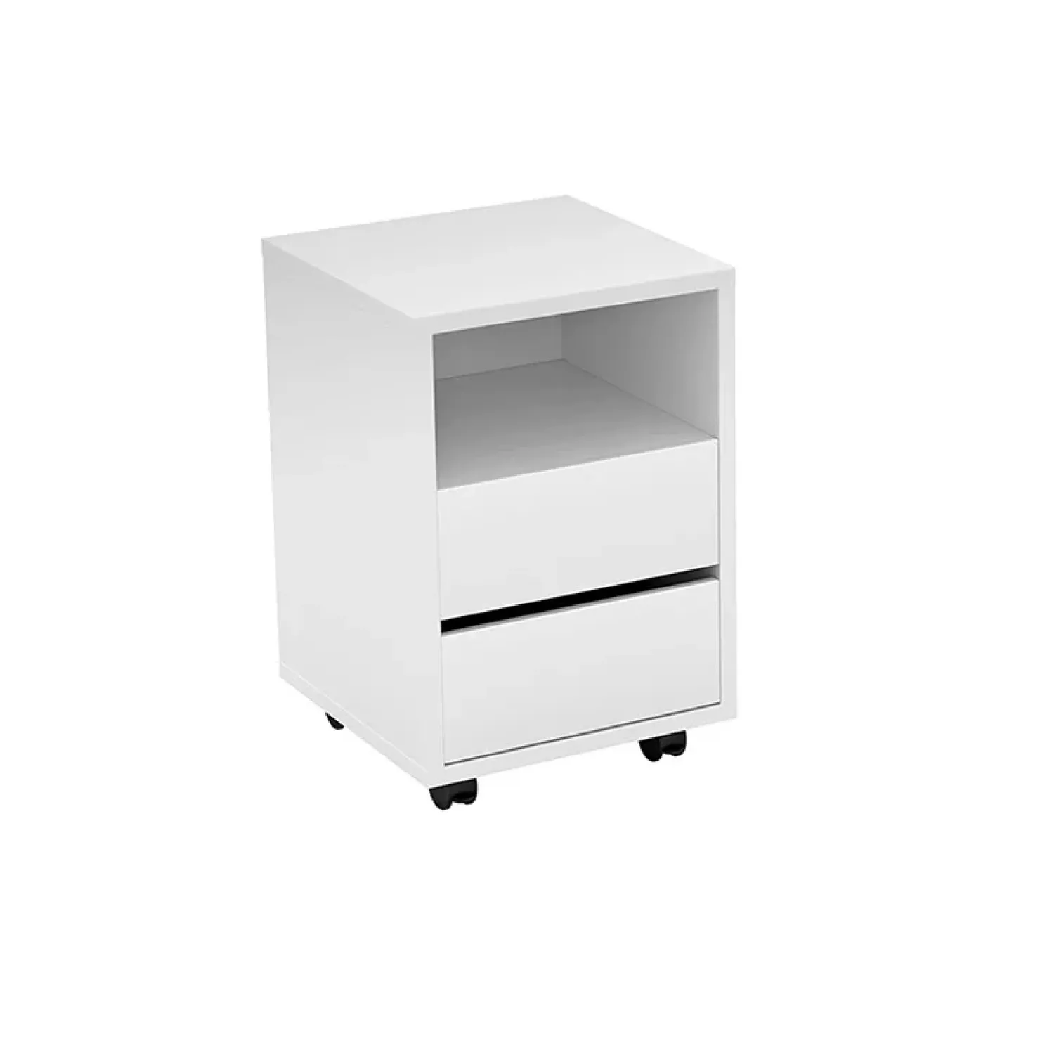 Garnero Arredamenti Cassettiera ufficio 40x62h cm 2 cassetti bianco Callum Bianco Opaco Best