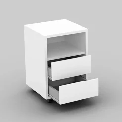 Garnero Arredamenti Cassettiera ufficio 40x62h cm 2 cassetti bianco Callum Bianco Opaco Best