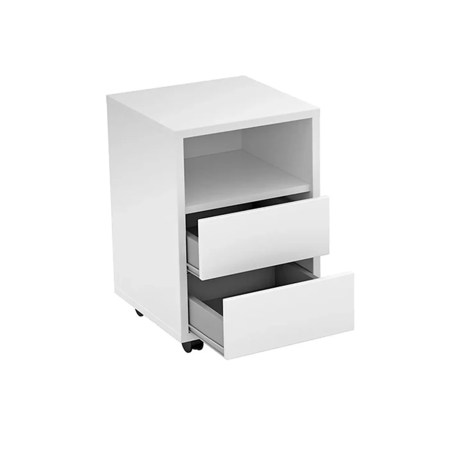 Garnero Arredamenti Cassettiera ufficio 40x62h cm 2 cassetti bianco Callum Bianco Opaco Best