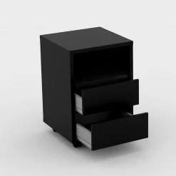 Garnero Arredamenti Cassettiera ufficio 40x62h cm 2 cassetti nero Callum Nero Opaco Discount