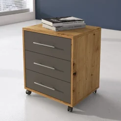 Garnero Arredamenti Cassettiera ufficio 43x57h cm rovere grafite Woody Rovere Rustico - Grafite Hot