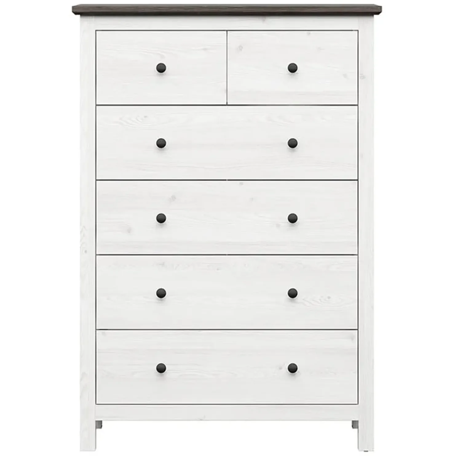 Garnero Arredamenti Cassettiera 101x145 hcm 2 ante 2 cassetti arte povera bianco frassinato grafite Holga Bianco Frassinato - Grafite Hot