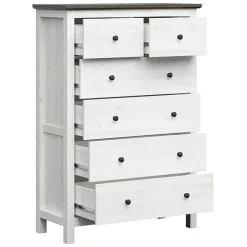 Garnero Arredamenti Cassettiera 101x145 hcm 2 ante 2 cassetti arte povera bianco frassinato grafite Holga Bianco Frassinato - Grafite Hot