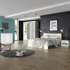 Garnero Arredamenti Cassettiera 100x90h 4 cassetti cm Ombra Bianco Opaco Outlet