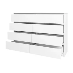 Garnero Arredamenti Cassettiera 139x100h cm 8 cassetti moderna bianco Rotterdam Bianco Opaco Outlet