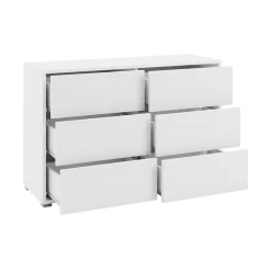 Garnero Arredamenti Cassettiera 120x73h cm 6 cassetti moderna bianco Eindhoven New