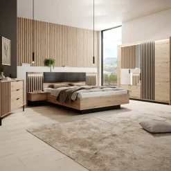 Garnero Arredamenti Cassettiera 137x82h cm 3 cassetti rovere antracite Rubik Sale