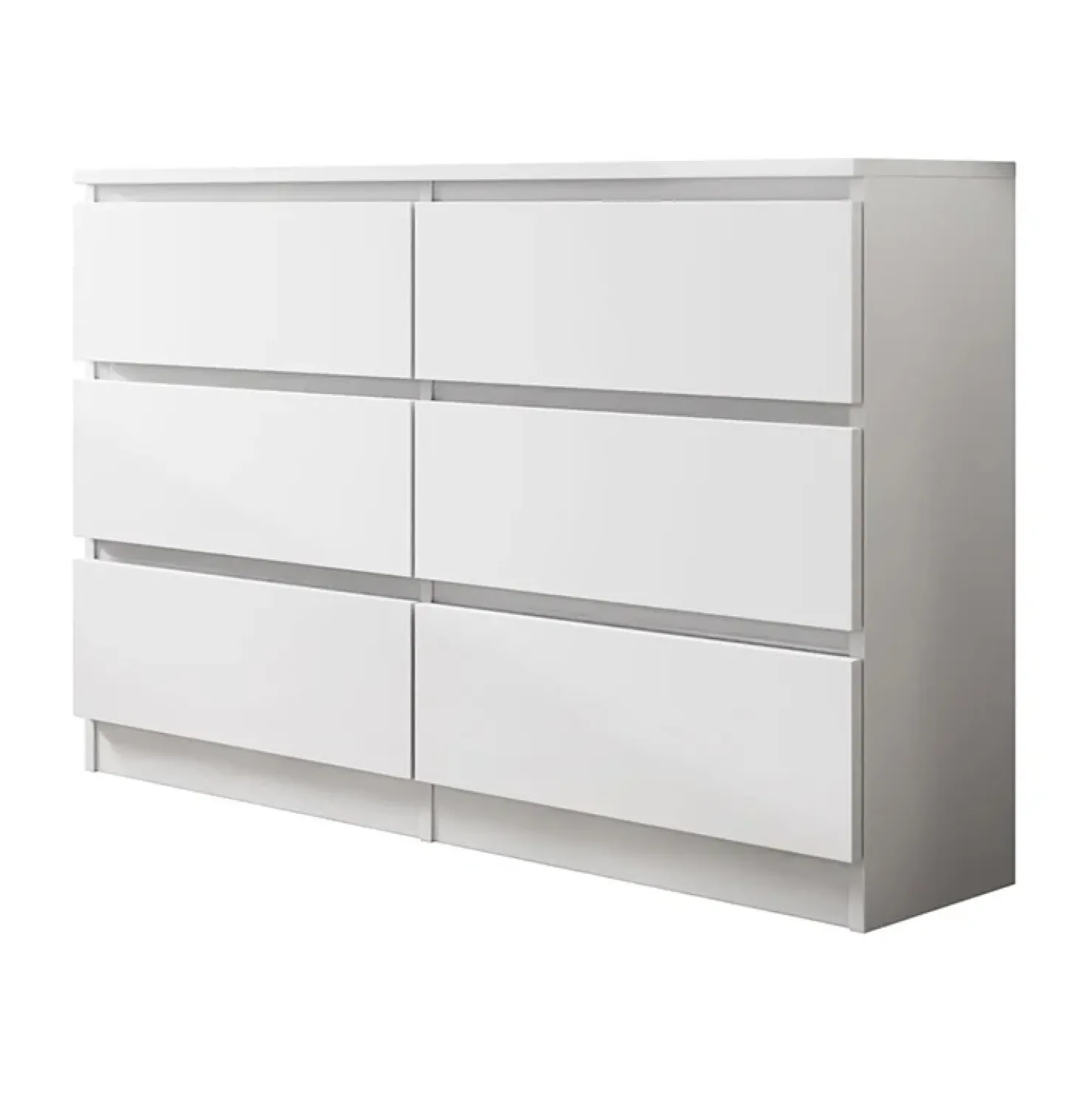 Garnero Arredamenti Cassettiera 120x77h cm 6 cassetti moderna bianco Rotterdam Bianco Opaco New
