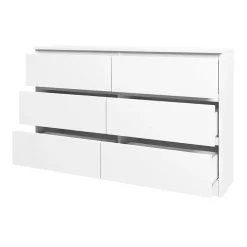 Garnero Arredamenti Cassettiera 120x77h cm 6 cassetti moderna bianco Rotterdam Bianco Opaco New