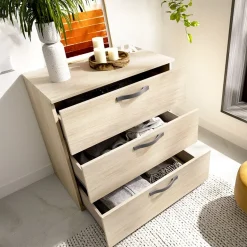 Garnero Arredamenti Cassettiera 70x72h cm 3 cassetti in legno Carlos Outlet