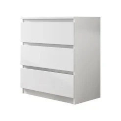 Garnero Arredamenti Cassettiera 70x77h cm 3 cassetti moderna bianco Rotterdam Bianco Opaco Discount