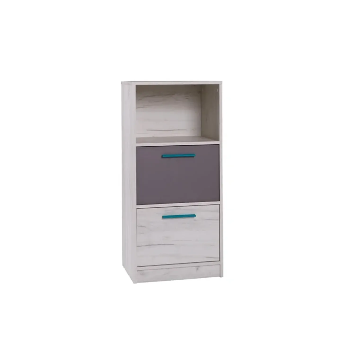 Garnero Arredamenti Cassettiera 50x108h cm 2 cassetti cameretta bianco pino grigio blu Maya Gihome® Discount